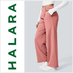 Nwt! Halara High Waisted Side Pocket Straight Leg Work Pants, Candy Pink